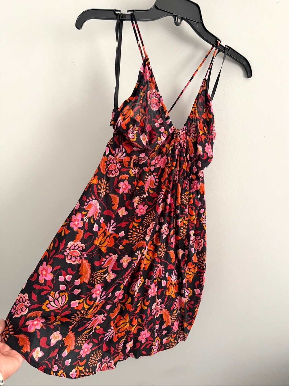 FREE PEOPLE Pixie Printed Tunic Size Small - Black Motif Boho Floral Top - NWT - Picture 3 of 11